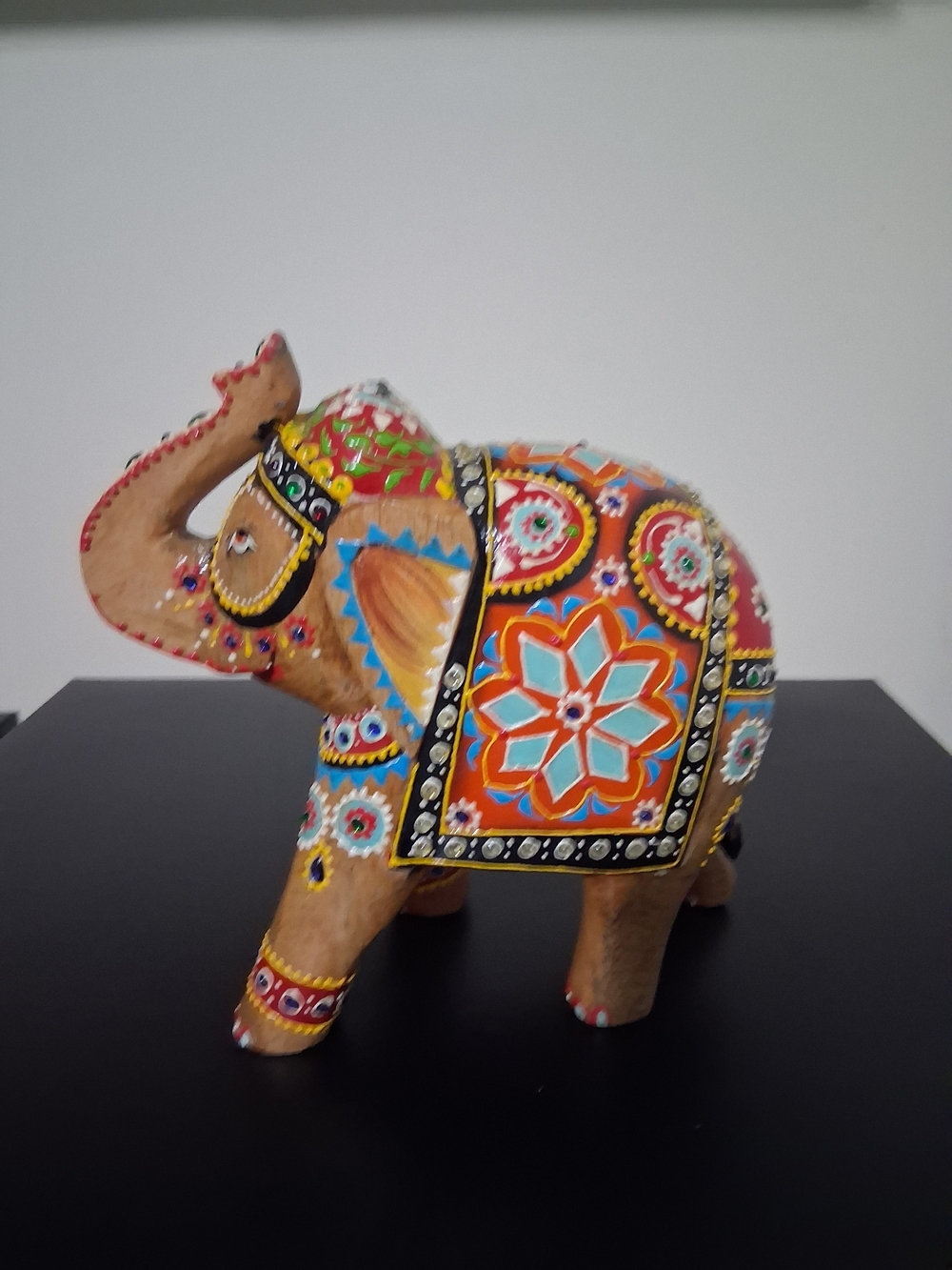 Hand-Painted Decorative Elephant Statue - Multicolor